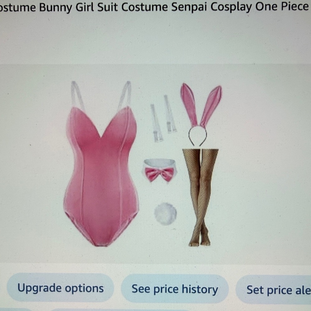Pink Bunny Girl Kids Costume Set - Includes Bodysuit, Ears, Bow and Tail